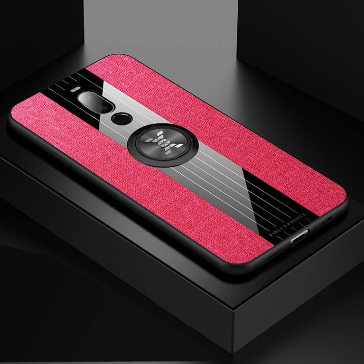 For Meizu Note 8 XINLI Stitching Cloth Texture Shockproof TPU Protective Case with Ring Holder
