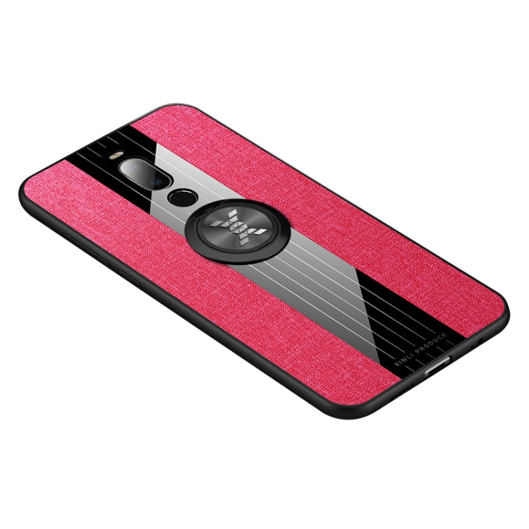 For Meizu Note 8 XINLI Stitching Cloth Texture Shockproof TPU Protective Case with Ring Holder