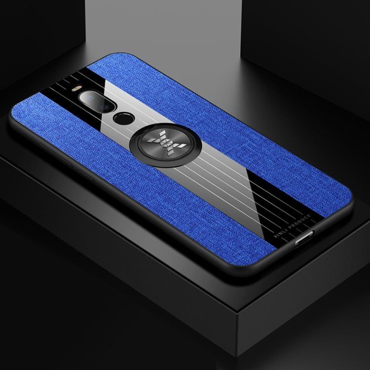 For Meizu Note 8 XINLI Stitching Cloth Texture Shockproof TPU Protective Case with Ring Holder