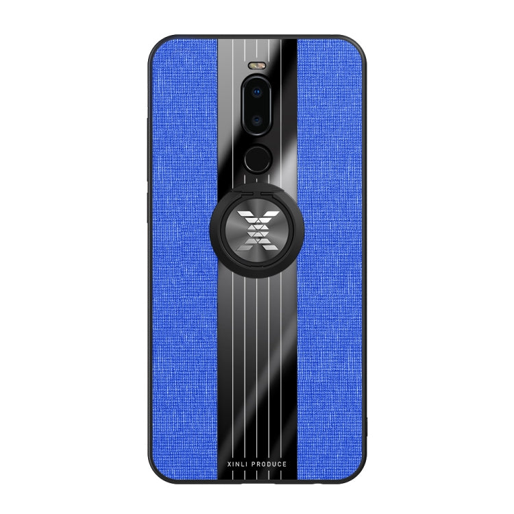 For Meizu Note 8 XINLI Stitching Cloth Texture Shockproof TPU Protective Case with Ring Holder