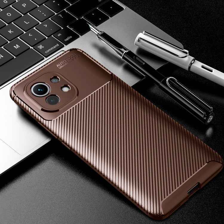 For Xiaomi Mi 11 Carbon Fiber Texture Shockproof TPU Case