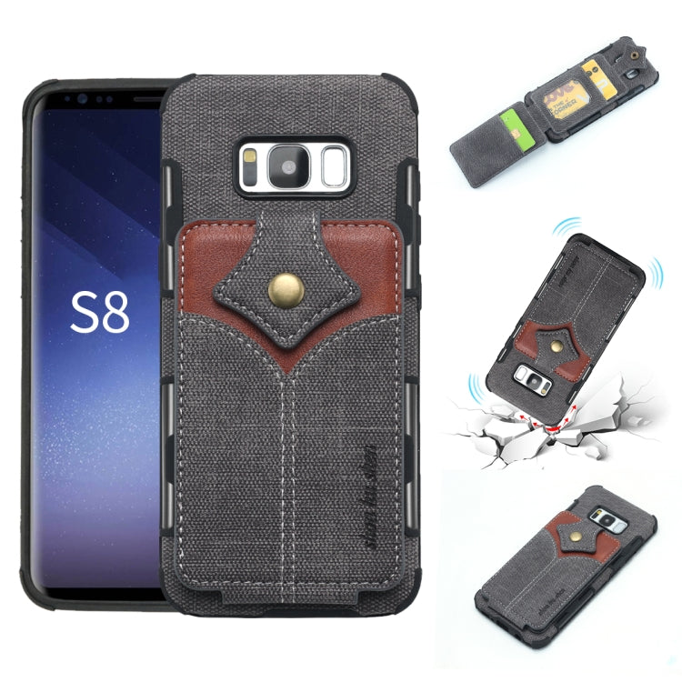 For Galaxy S8 Cloth Texture + PU + TPU Shockproof Protective Case with Card Slots