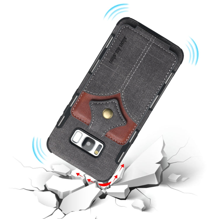 For Galaxy S8 Cloth Texture + PU + TPU Shockproof Protective Case with Card Slots
