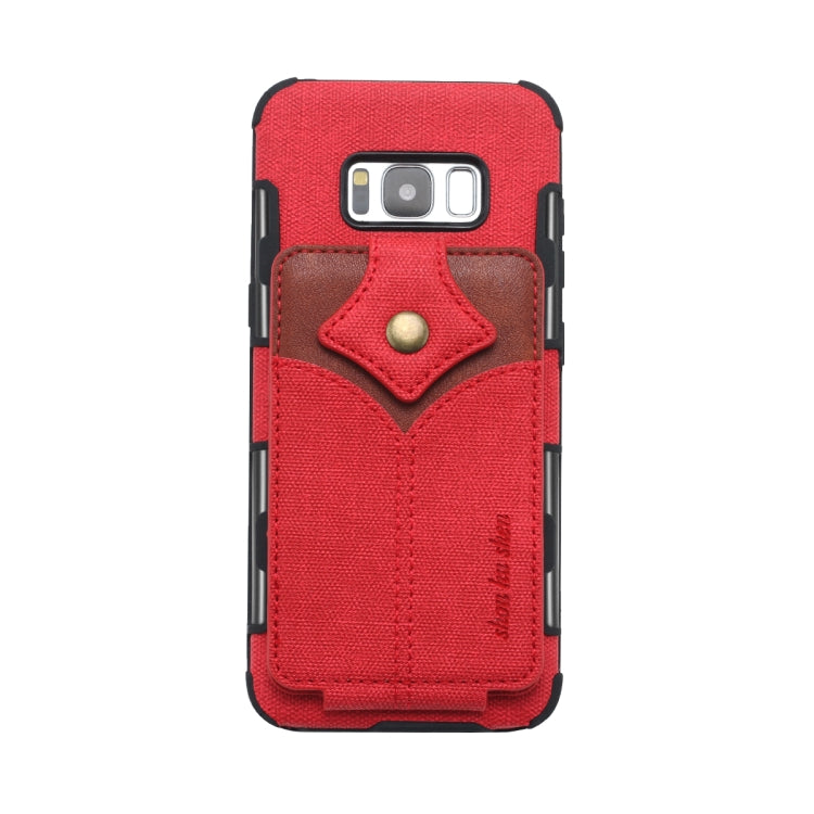 For Galaxy S8 Cloth Texture + PU + TPU Shockproof Protective Case with Card Slots
