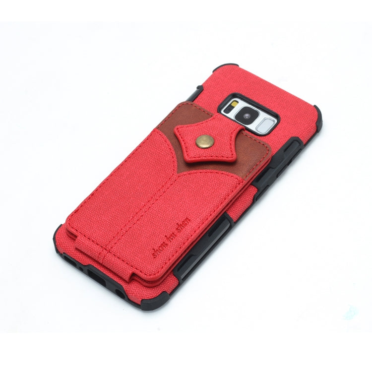 For Galaxy S8 Cloth Texture + PU + TPU Shockproof Protective Case with Card Slots