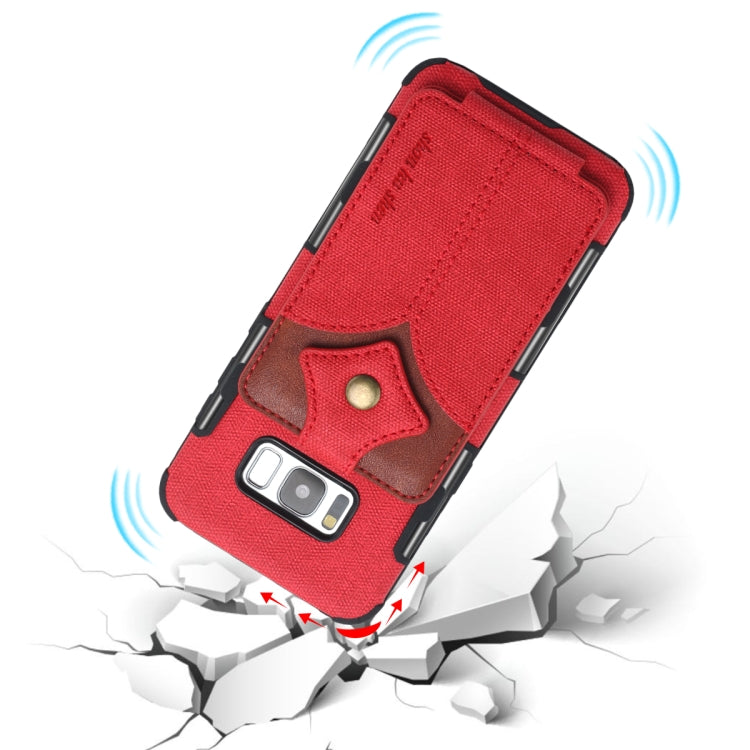 For Galaxy S8 Cloth Texture + PU + TPU Shockproof Protective Case with Card Slots