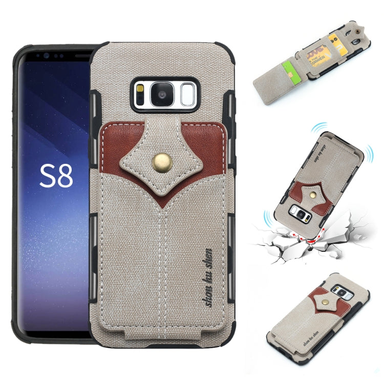 For Galaxy S8 Cloth Texture + PU + TPU Shockproof Protective Case with Card Slots
