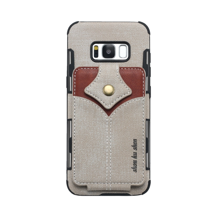 For Galaxy S8 Cloth Texture + PU + TPU Shockproof Protective Case with Card Slots