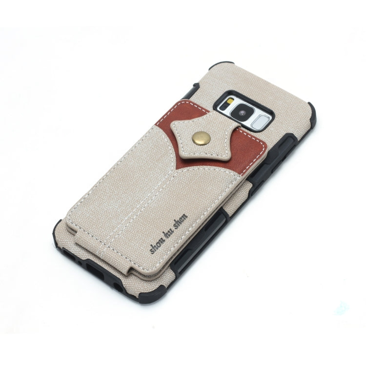 For Galaxy S8 Cloth Texture + PU + TPU Shockproof Protective Case with Card Slots