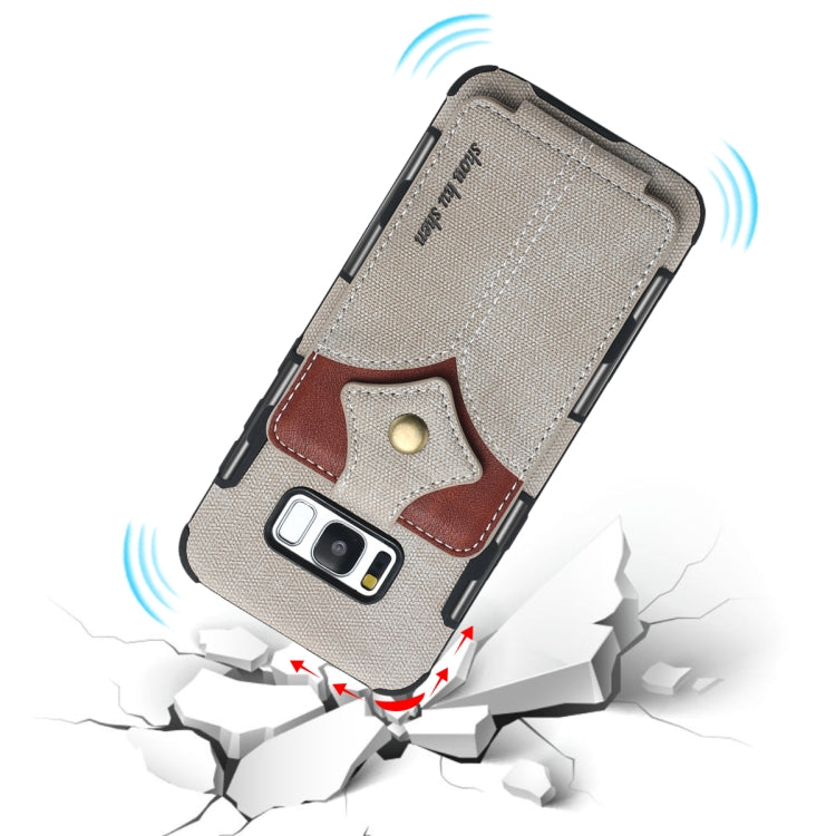 For Galaxy S8 Cloth Texture + PU + TPU Shockproof Protective Case with Card Slots