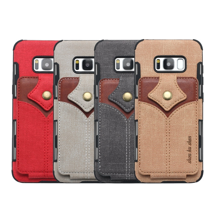 For Galaxy S8 Cloth Texture + PU + TPU Shockproof Protective Case with Card Slots