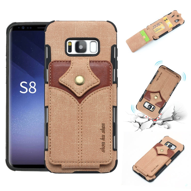 For Galaxy S8 Cloth Texture + PU + TPU Shockproof Protective Case with Card Slots