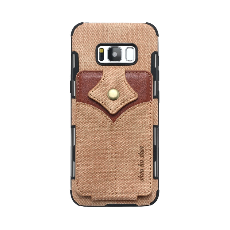 For Galaxy S8 Cloth Texture + PU + TPU Shockproof Protective Case with Card Slots