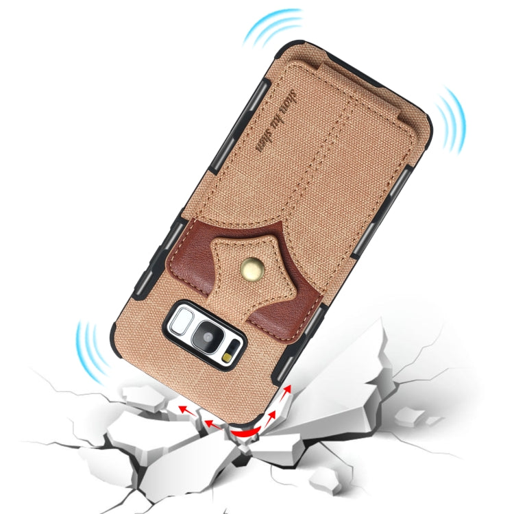 For Galaxy S8 Cloth Texture + PU + TPU Shockproof Protective Case with Card Slots