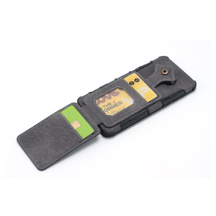 For Galaxy S9+ Cloth Texture + PU + TPU Shockproof Protective Case with Card Slots