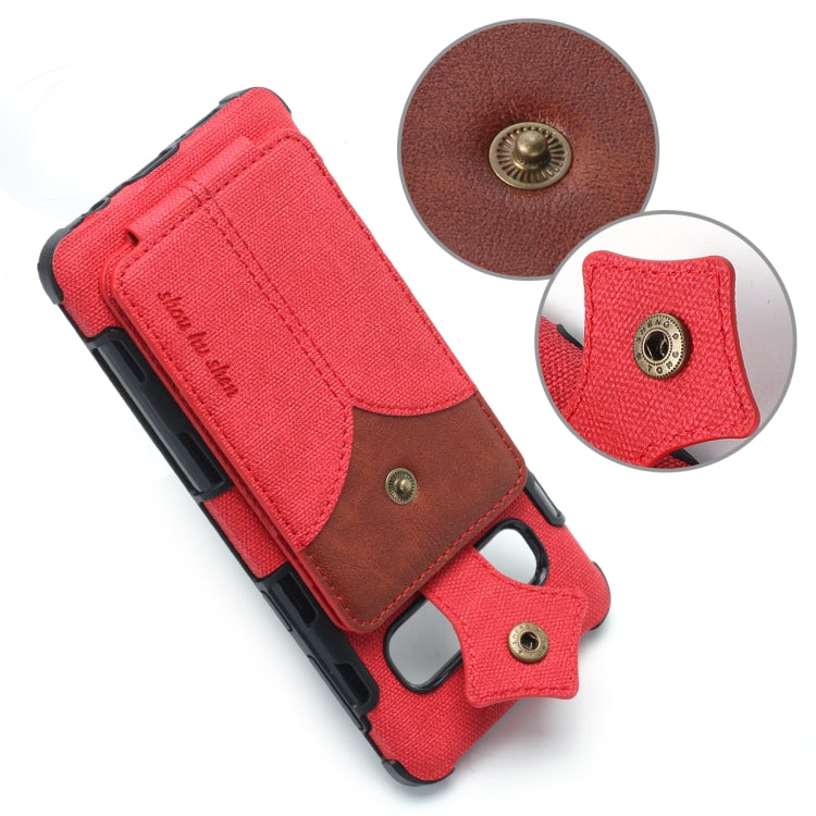 For Galaxy S10+ Cloth Texture + PU + TPU Shockproof Protective Case with Card Slots