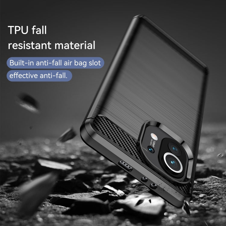 For Xiaomi Mi 11 Brushed Texture Carbon Fiber TPU Case