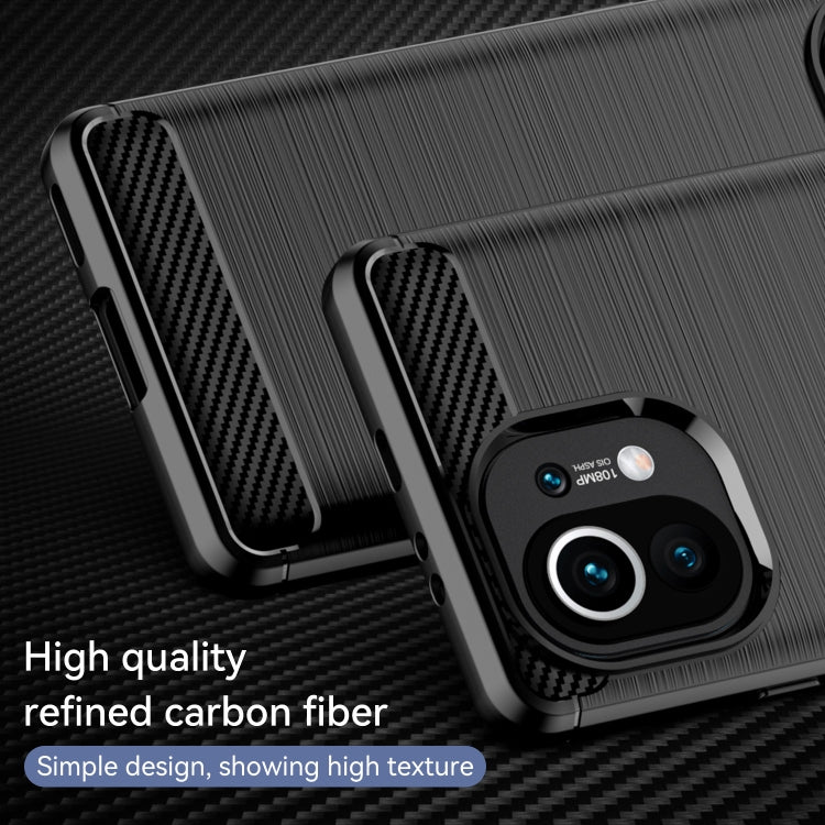 For Xiaomi Mi 11 Brushed Texture Carbon Fiber TPU Case