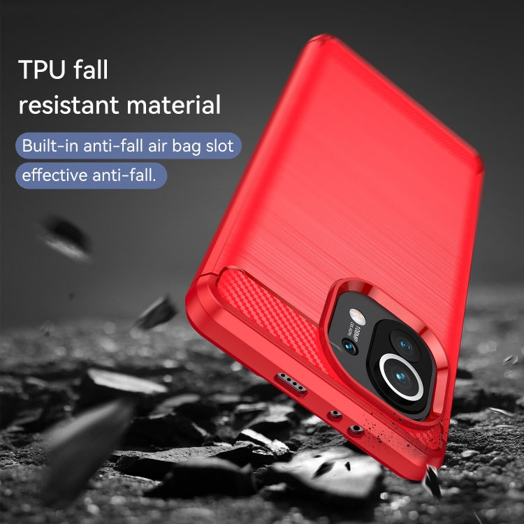 For Xiaomi Mi 11 Brushed Texture Carbon Fiber TPU Case