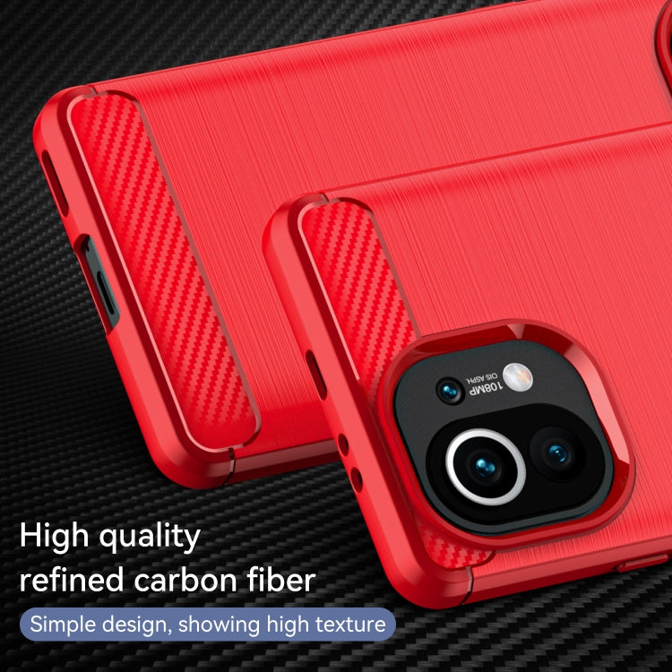 For Xiaomi Mi 11 Brushed Texture Carbon Fiber TPU Case