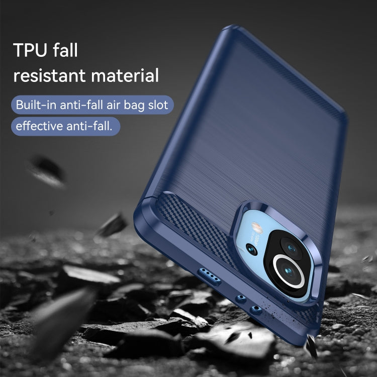 For Xiaomi Mi 11 Brushed Texture Carbon Fiber TPU Case