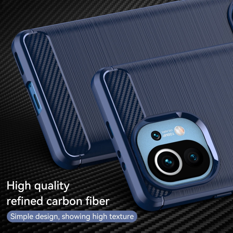 For Xiaomi Mi 11 Brushed Texture Carbon Fiber TPU Case