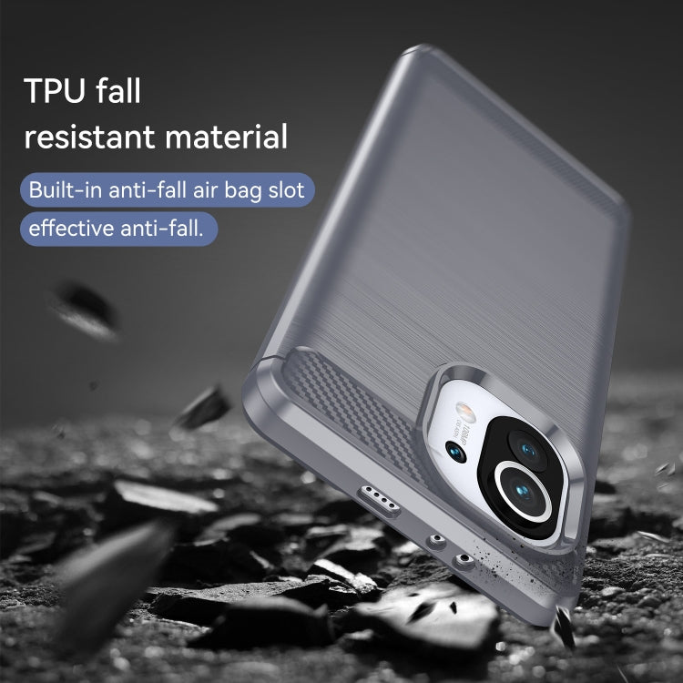 For Xiaomi Mi 11 Brushed Texture Carbon Fiber TPU Case