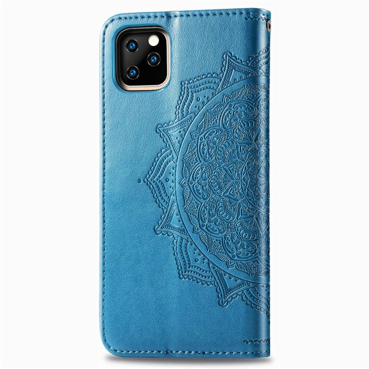 For iPhone 11 Pro Halfway Mandala Embossing Pattern Horizontal Flip Leather Case with Holder & Card Slots & Wallet & Lanyard