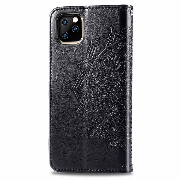 For iPhone 11 Pro Halfway Mandala Embossing Pattern Horizontal Flip Leather Case with Holder & Card Slots & Wallet & Lanyard