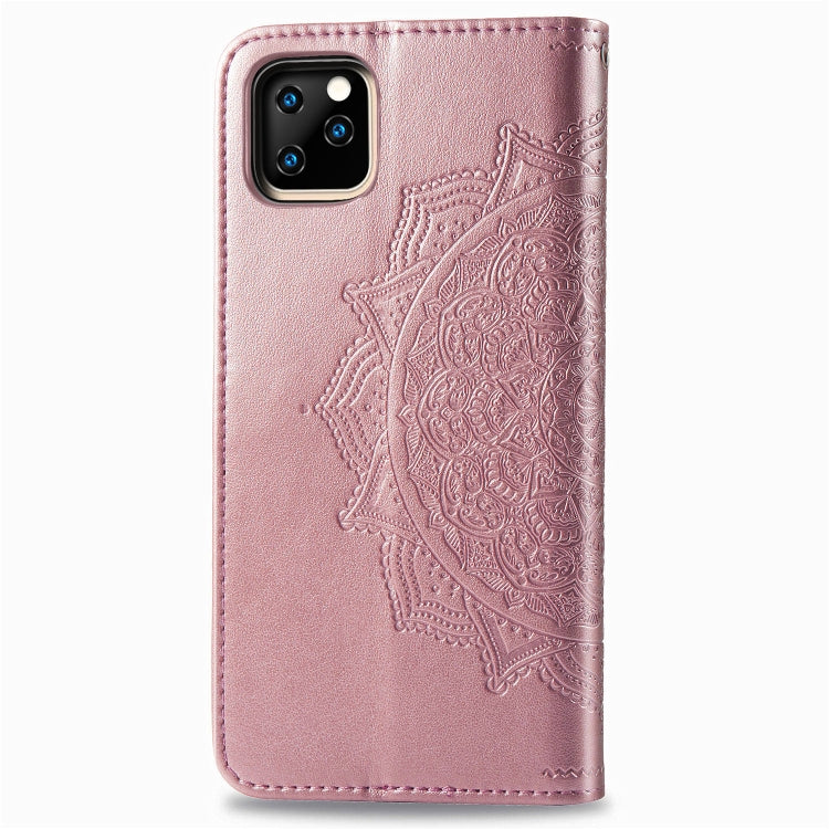 For iPhone 11 Pro Halfway Mandala Embossing Pattern Horizontal Flip Leather Case with Holder & Card Slots & Wallet & Lanyard