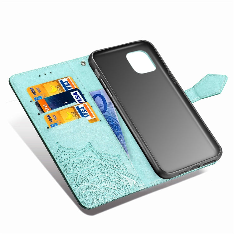 For iPhone 11 Pro Max Halfway Mandala Embossing Pattern Horizontal Flip Leather Case with Holder & Card Slots & Wallet & Lanyard