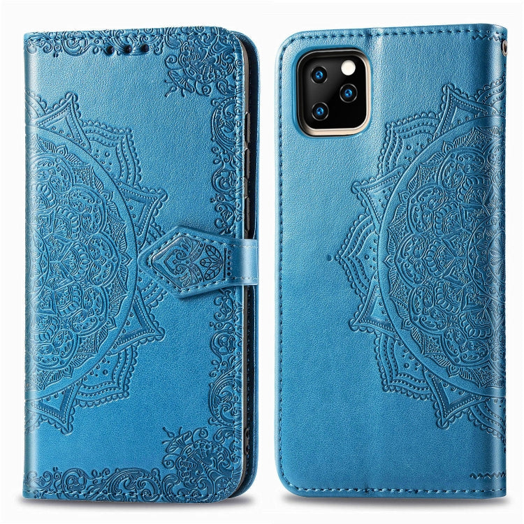 For iPhone 11 Pro Max Halfway Mandala Embossing Pattern Horizontal Flip Leather Case with Holder & Card Slots & Wallet & Lanyard