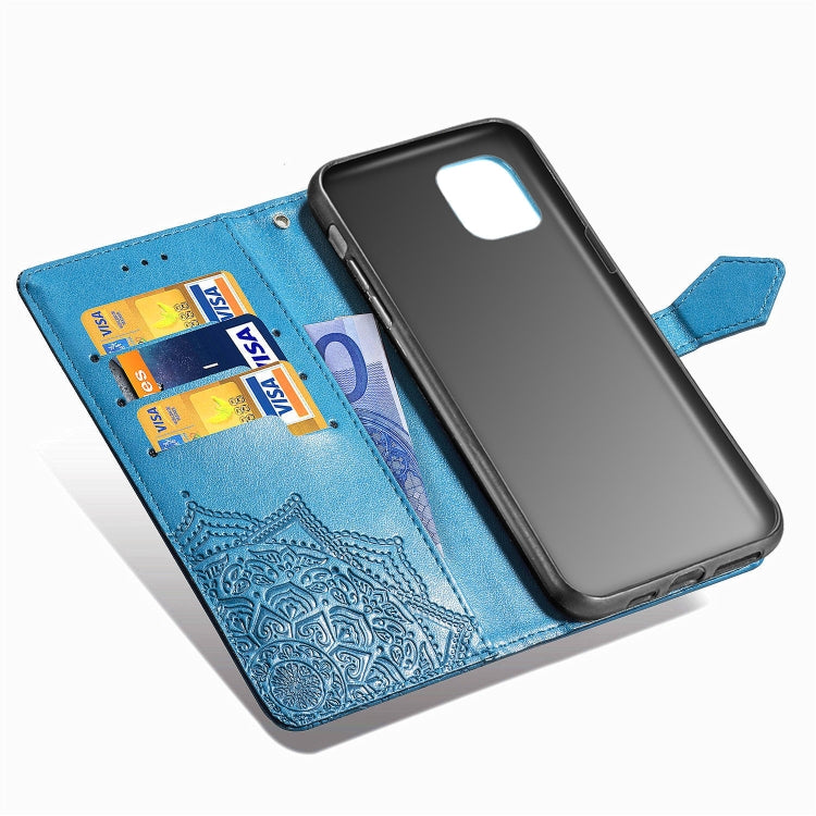 For iPhone 11 Pro Max Halfway Mandala Embossing Pattern Horizontal Flip Leather Case with Holder & Card Slots & Wallet & Lanyard