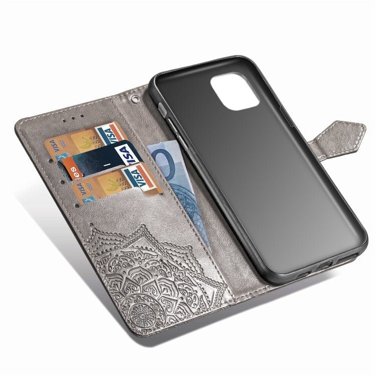 For iPhone 11 Pro Max Halfway Mandala Embossing Pattern Horizontal Flip Leather Case with Holder & Card Slots & Wallet & Lanyard