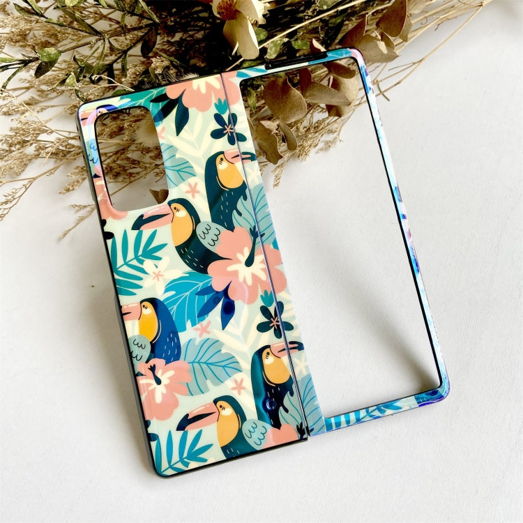 For Samsung Galaxy Z Fold2 5G Jungle Flowers Pattern Foldable Flip Protective Case