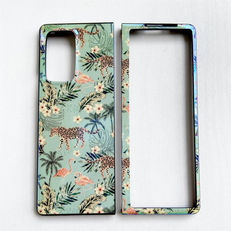 For Samsung Galaxy Z Fold2 5G Jungle Flowers Pattern Foldable Flip Protective Case