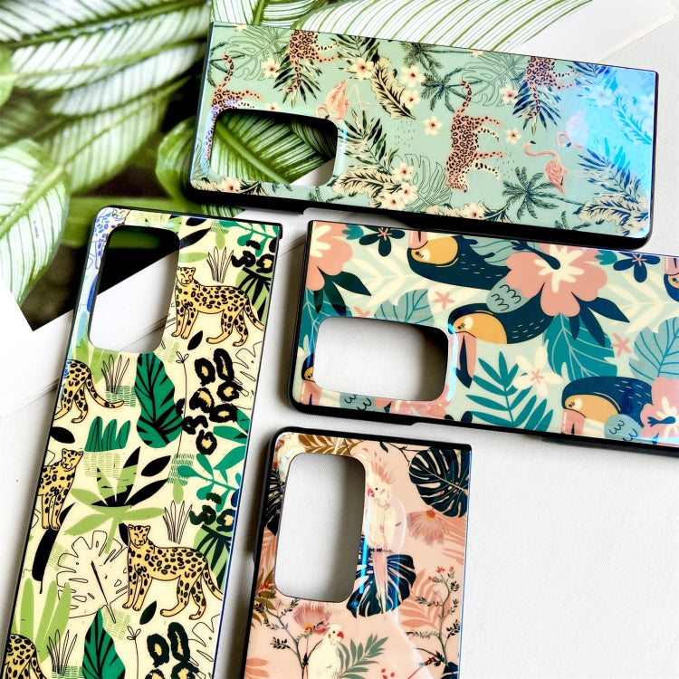 For Samsung Galaxy Z Fold2 5G Jungle Flowers Pattern Foldable Flip Protective Case