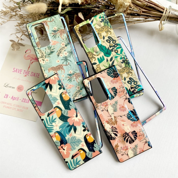 For Samsung Galaxy Z Fold2 5G Jungle Flowers Pattern Foldable Flip Protective Case