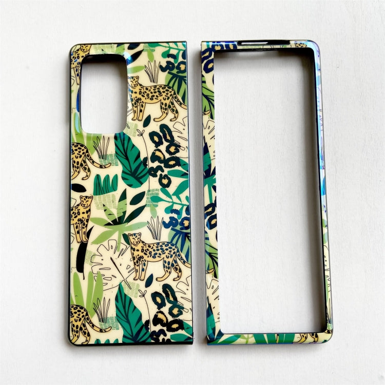 For Samsung Galaxy Z Fold2 5G Jungle Flowers Pattern Foldable Flip Protective Case