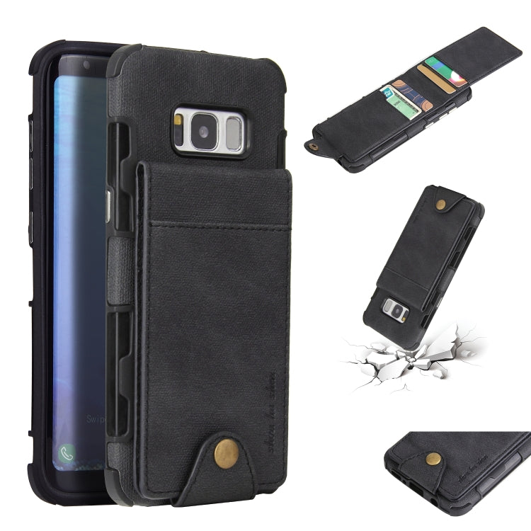 For Galaxy S8 Cloth Texture + TPU Shockproof Protective Case with Vertical Flip Card Slots