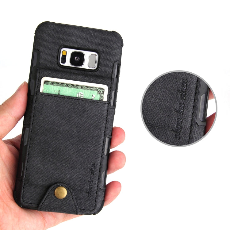 For Galaxy S8 Cloth Texture + TPU Shockproof Protective Case with Vertical Flip Card Slots