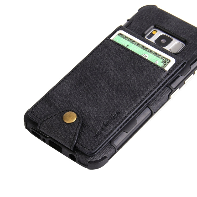 For Galaxy S8 Cloth Texture + TPU Shockproof Protective Case with Vertical Flip Card Slots