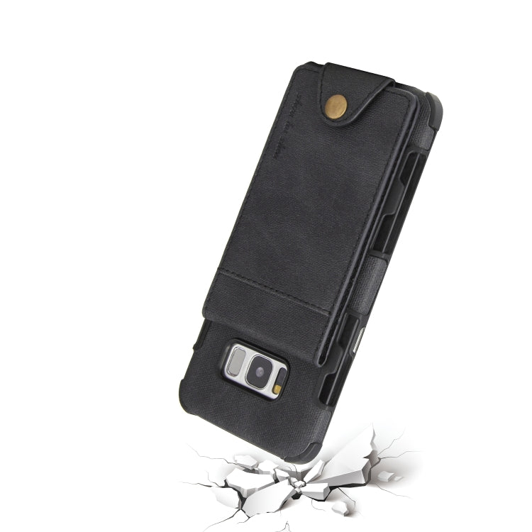 For Galaxy S8 Cloth Texture + TPU Shockproof Protective Case with Vertical Flip Card Slots