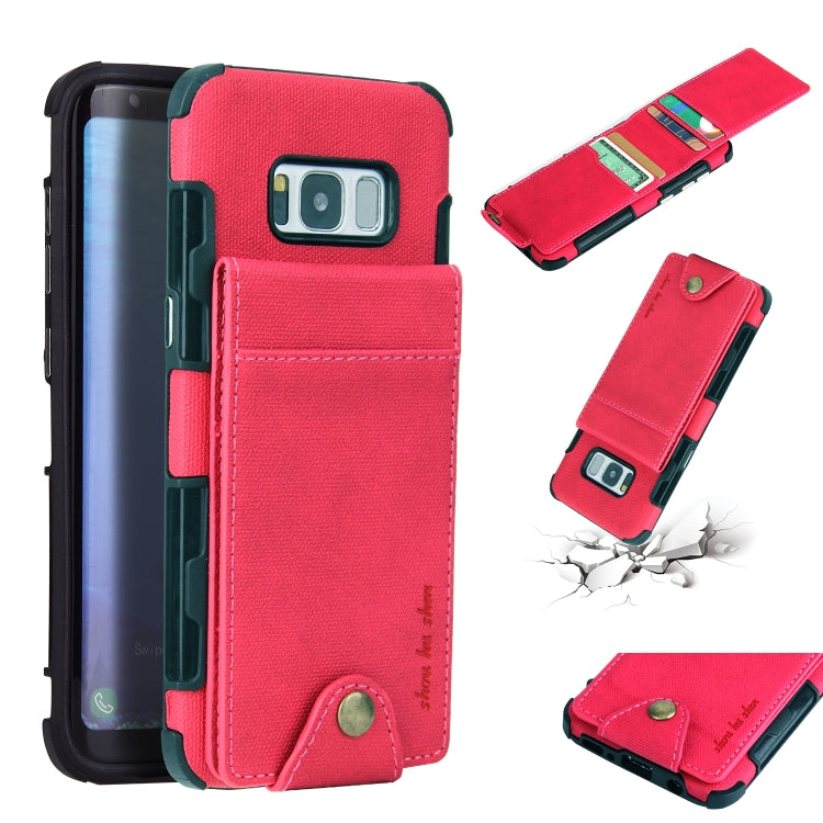 For Galaxy S8 Cloth Texture + TPU Shockproof Protective Case with Vertical Flip Card Slots