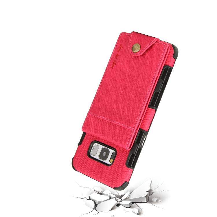 For Galaxy S8 Cloth Texture + TPU Shockproof Protective Case with Vertical Flip Card Slots