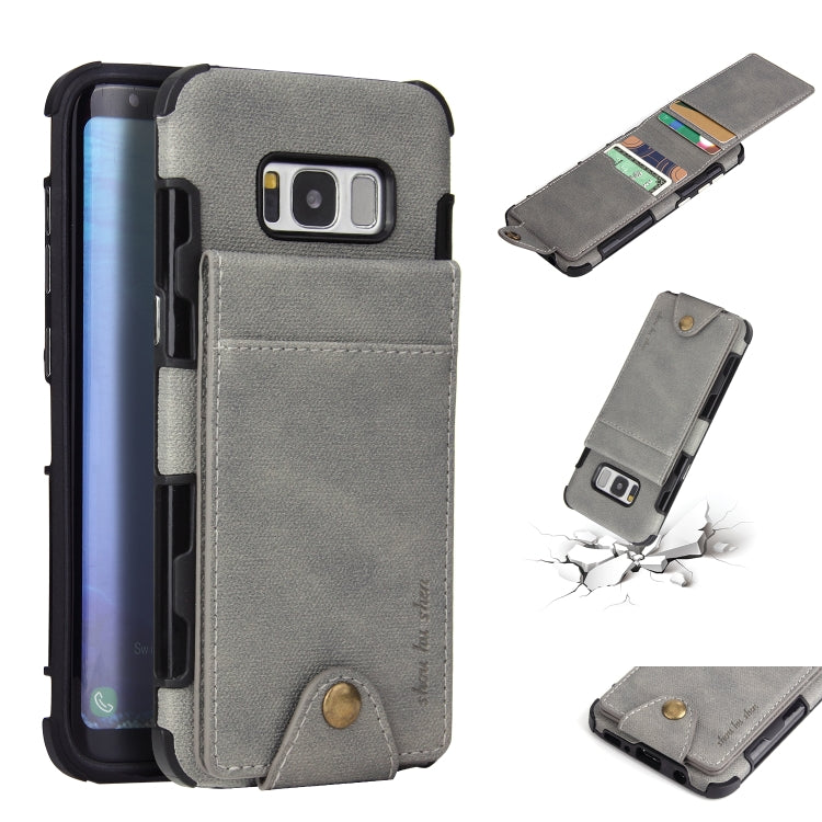 For Galaxy S8 Cloth Texture + TPU Shockproof Protective Case with Vertical Flip Card Slots