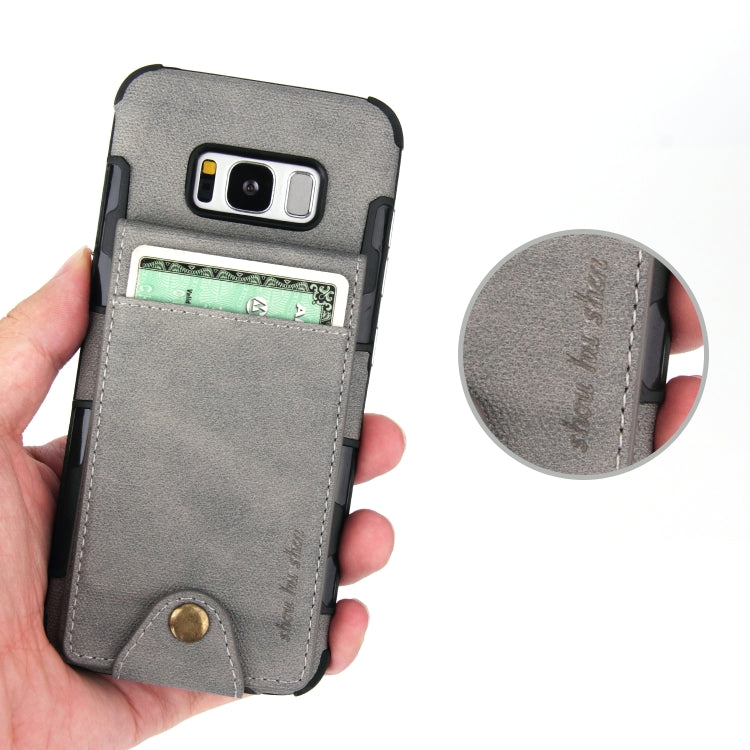 For Galaxy S8 Cloth Texture + TPU Shockproof Protective Case with Vertical Flip Card Slots