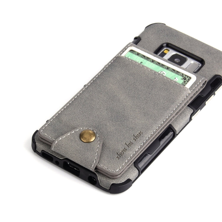 For Galaxy S8 Cloth Texture + TPU Shockproof Protective Case with Vertical Flip Card Slots