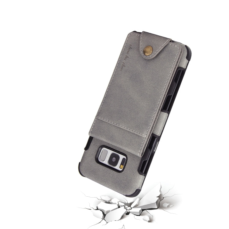 For Galaxy S8 Cloth Texture + TPU Shockproof Protective Case with Vertical Flip Card Slots