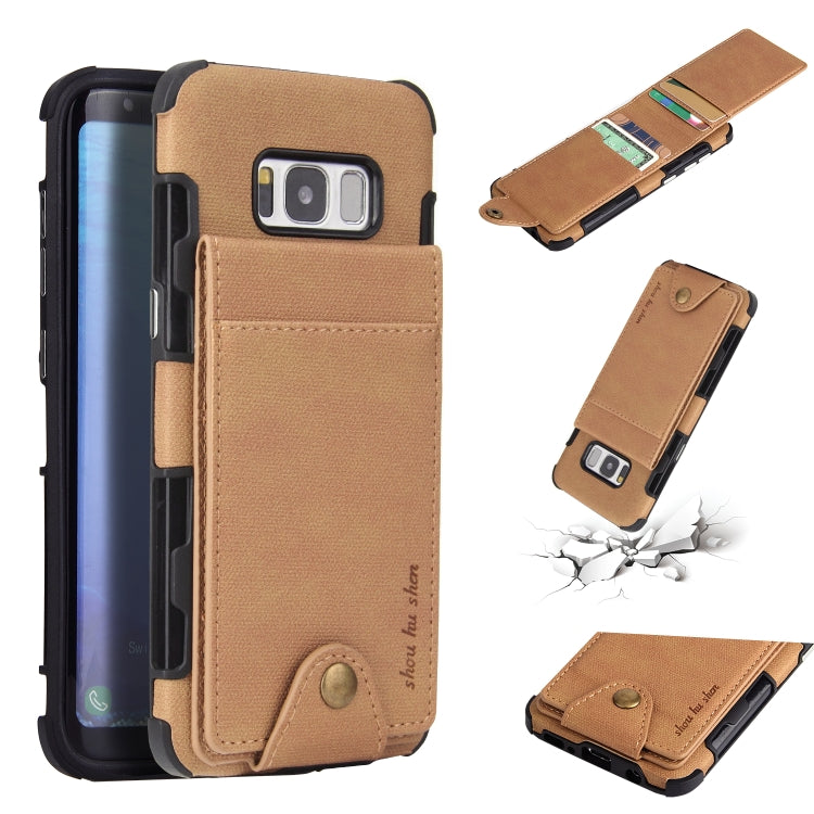 For Galaxy S8 Cloth Texture + TPU Shockproof Protective Case with Vertical Flip Card Slots